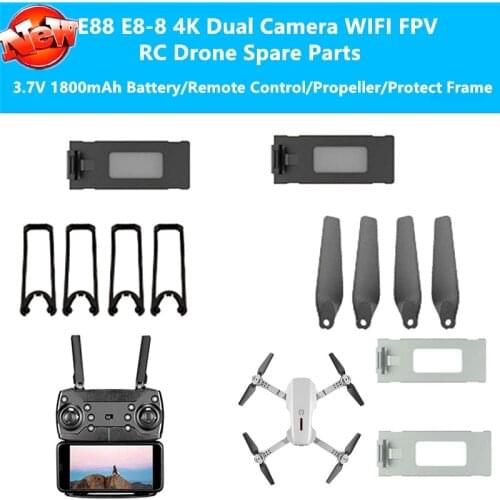 E88 E8-8 4K Camera RC Drone Spare Parts 3.7V 1800mAh Battery/Remote Control/Propeller/Protect Frame For E88 E8-8 RC Quadcopter