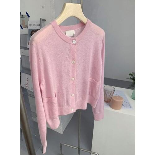 Women Sweater2021 New Sweater Super Fine Sweater Single Bottom Short Style Autumn Cardigan Women