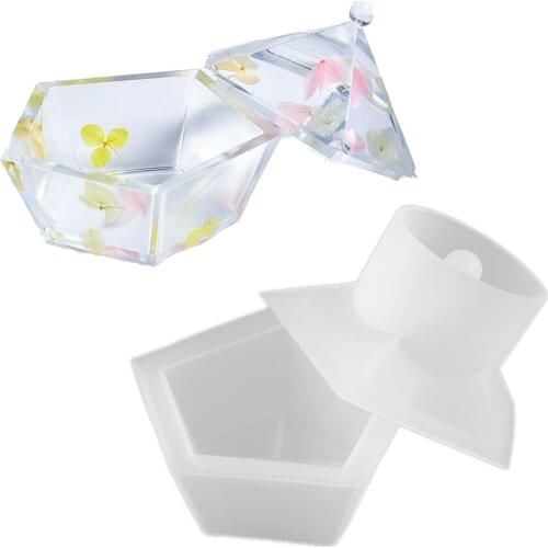 1 Set Pentagon Shape Storage Box Silicone Molds Jewelry Boxes UV Epoxy Resin Mold For DIY Jewelry Making Decor Tools Supplies