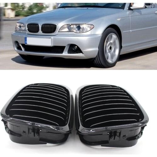 1 Pair Front Kidney Grill Grille for BMW E46 2-Door Coupe Cabriolet 1999-2002 Morden Style Front Bumper Grill Car Styling