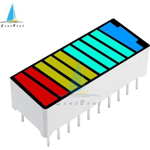 1PCS LED Display Module 10 Segment Bargraph Light Display Module Bar Graph Ultra Bright Red Yellow Green Blue Colors Multi-color