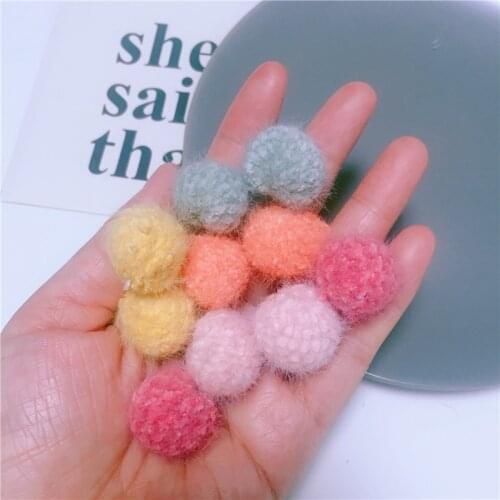 15pcs/lot 2cm Handmade Maomao ball Padded Patches Appliques For Clothes DIY Hair Decoration