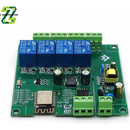 ESP8266 WIFI 4 Channel Relay Module ESP-12F Wifi Development Board Secondary Development AC/DC Power Supply