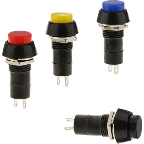 4 Pieces Car Auto Dashboard Boat SPST On-Off Momentary Push Button Switch