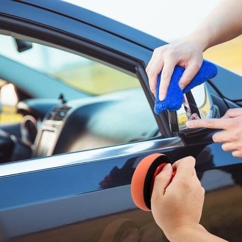5Pcs/Set Car Wax Wash Polish Pad Sponge Cleaning Foam Kit Terry Cloth Microfiber Applicator Pads Gripper Handle Car-Styling