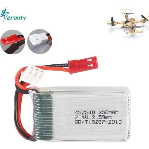 2s 7.4v 350mah 35C Lipo Battery for MJX X401H X402 JXD 515 515W 515V Battery RC Mini FPV Drone Quadcopter Helicopters 3.7v 1pcs