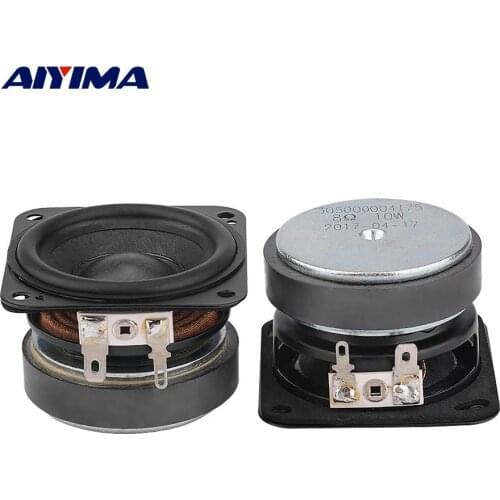 AIYIMA 2Pcs 2 Inch Full Range Audio Speakers 8 Ohm 10W Sound Amplifier Computer Speaker Wool Basin Dual Magnetic Loudspeaker