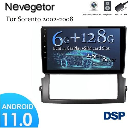Android 11.0 Car Radio For Kia Sorento 2002-2008 Multimedia Video Player Navigation GPS No 2 din Stereo Receiver Head Unit