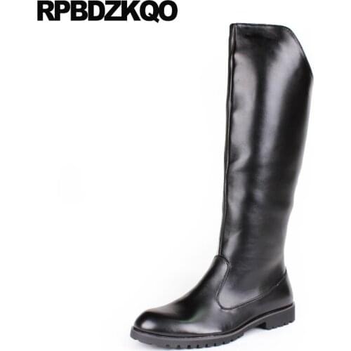 Non Slip Boots Mens Shoes Knee High Fall Fashion Tall Plus Size Black Riding Waterproof 2017 Top Male Comfortable Footwear