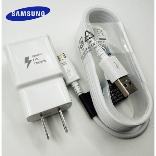 Samsung US Plug Fast Charger Adapter Quick Charge 150cm Micro USB Cable for Galaxy S6 S7 Edge A3 A5 A7 2016 Note 5 4 J7 J5 J3 J1
