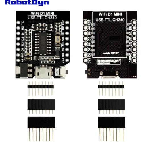 CH340G USB-TTL converter for ESP8266 -ESP07 / ESP12 to WIFI D1 mini, with pin-headers set