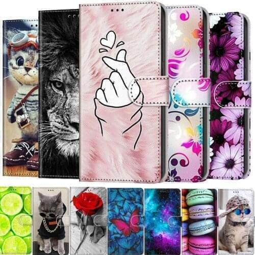 Case For Samsung Galaxy Note 10 Plus 20 Ultra S5 S6 S7 S8 S9 Plus Flip Coque Book Cover Floral Stand Wallet Leather Phone Cases
