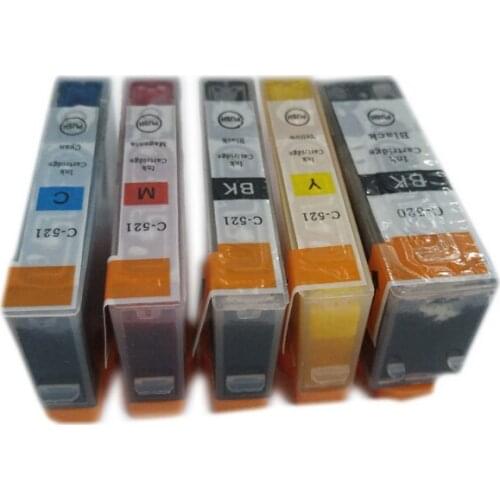 Vilaxh 5Pcs PGI-520 CLI-521 Ink Cartridge PGI 520 PGI520 For Canon PIXMA MP540 MP550 MP560 MP620 MP630 MP640 IP3600 IP4600