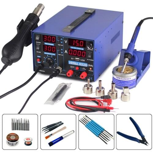YIHUA 853D 2A 3 in 1 Digital Welding Machines Hot Air Gun Solder Iron Repair Soldering Station BGA Rework Heat Gun Desoldering