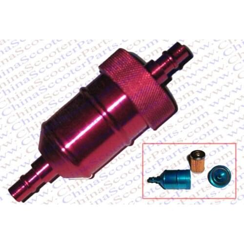 CNC Aluminum Fuel gas Filter Mini Pocket Dirt bike ATV Quad CRF XR Cruiser Chopper Parts Red