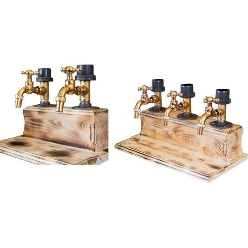 Whiskey Wood Dispenser,Fathers Day Liquor Whiskey Wood Dispenser Faucet Shape For Party Dinner