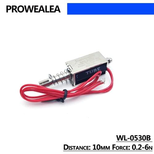 Solenoid Electromagnet Push Pull Type WL-0530B 5V 6V 12V 24V Thrust Force 0.2-6N 10mm Open Frame Linear Solenoid Electric Magnet