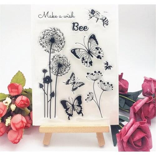 Hot selling Butterfly Dandel alphabet transparent clear stamp / silicone seal roller stamp DIY scrapbook album / card production