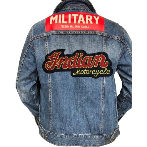 Indian motor Patch Iron On PatchEmbroidered Applique Sewing Label punk biker Patches Clothes Stickers Apparel Accessories Badge