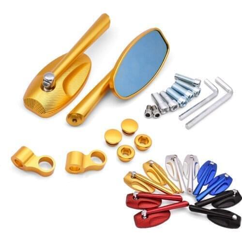 For Kawasaki Z750 Z800 YAMAHA MT07 MT09 MT10 R1 R3 2021 Quality Aluminum Motorcycle Side Mirrors Blue Glass Rear View Mirror