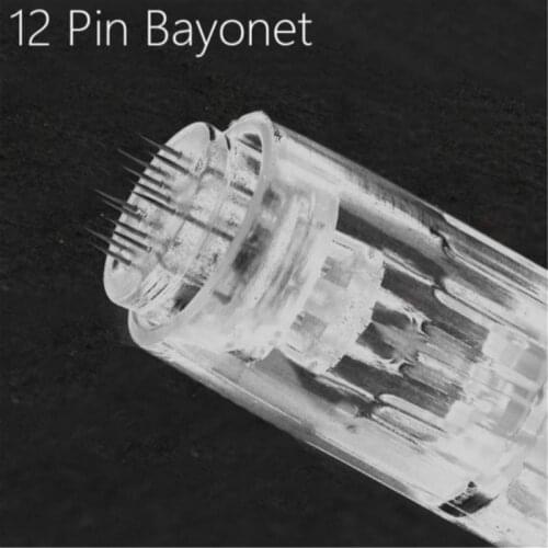 10pcs 12Pin Needle Derma Pen Bayonet Cartridge for Electric Auto Microneedle Derma Pen 12 pin Nano Needles Tip
