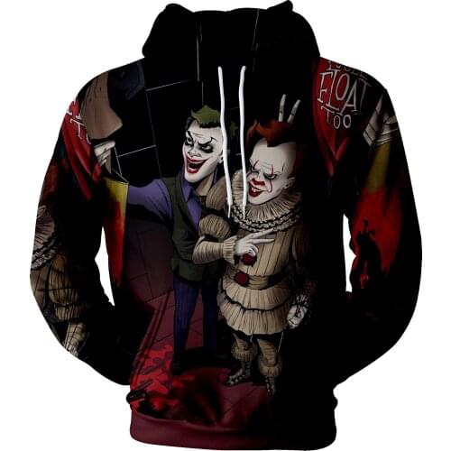 CostumeBuy Stephen Kings It Cosplay Costume Sweatshirt Hoodies Coat Joker Penny Wise Pullovers Costume Printing Hoodies