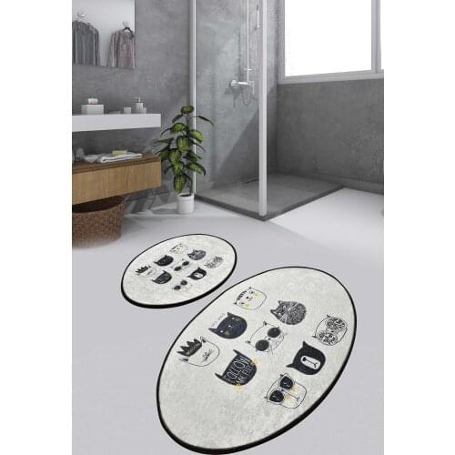 Cutie Bathroom Area Rugs Non-slip Sole Carpet for Bath 2 pcs/set Bath Mat Set Toilet Rugs Flannel Anti Slip Shower Carpet