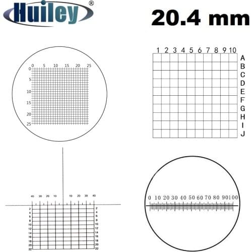 Micrometer Diameter 20.4mm Eyepiece Reticle Cross Ruler Grid Scale for Olympus CS31 Series Biological Microscope Optical Glass