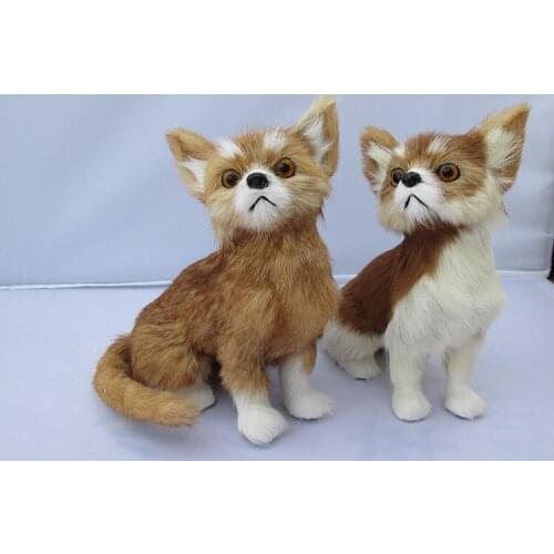 Simulation cute squatting dog 18x10x20cm model polyethylene&furs dog model home decoration props ,model gift d468