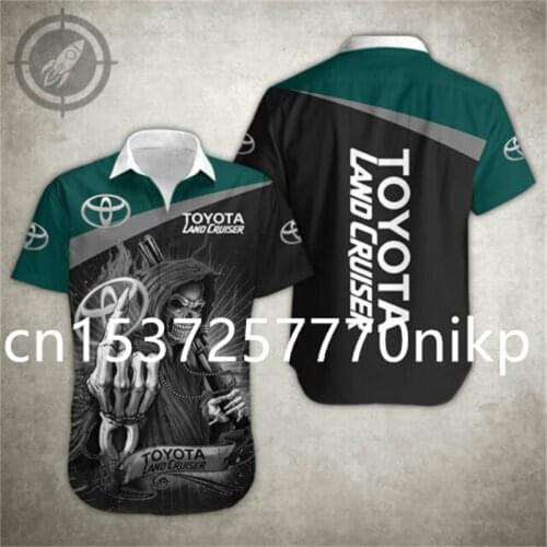 2021 TOYOTA Land Cruiser Mens Polo Shirt Hip Hop Casual Oversized T-shirt 3D Anime Short Sleeve Shirt Harajuku Mens Clothing