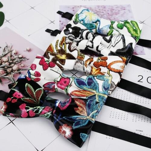 PU Leather Men Bowtie Classic Flower Bow tie For Men Women Bowknot Casual Boys Bow Ties Cravats Bow ties Wedding Party Male Tie