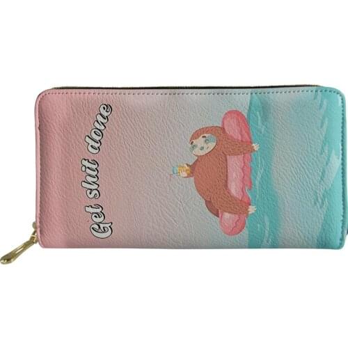 2020 New Luxury Woman Leather Wallet Girl Clutch Cartoon Animals Print Fashion Phone Bag Lady Money Bags Ms Card Package