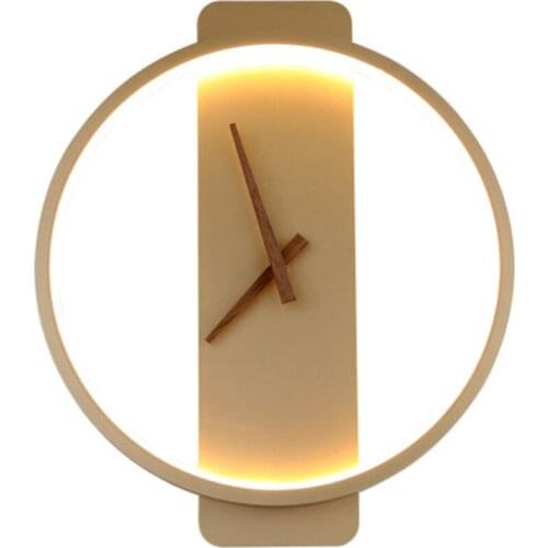 New Clock Modern Minimalist Nordic Bedroom Bedside Living Room Round Creative Interior Decoration Wall Lamp AC110v 220v