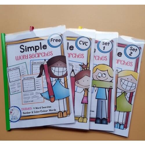 Educational Toys for Children Learn English Simple Word Search Bundle WorkSheets Interactive Phonics Coloring Practice Book Kids