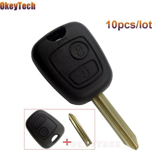 Okeytech For Citroen 10pcs/lot 2 Button Key Cover Car Remote Key Shell Case For Citroen C1 C3 C5 C4 Berlingo Picasso Saxo Xsara