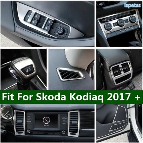 Silver Glass Lift / Audio Loudspeaker / Gear Shift Head Knob Cover Trim For Skoda Kodiaq 2017 - 2021 Stainless Steel Accessories