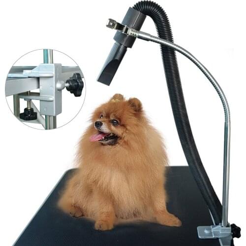 Dog Grooming Hair Dryers Shelf, Pets Bathing Beauty Mounting Bracket Clip,360 Degree Adjusted Metal Hose,Stainless Steel Bracket