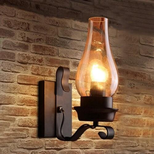 Retail Vintage Rustic Wall Lamp in Glass and Mood Light Decorative Lamp for Bedroom (Does Not Contain Bulbs)
