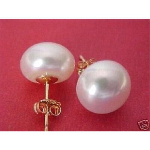 New very perfect AAA+++ 10-11mm natural south sea white pearl earrings
