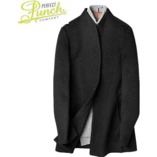 Winter Autumn 100% Wool Jacket Men Double-side Woolen Coat Streetwear Windbreaker Mens Jackets and Coats JLK18CK809 MY1806