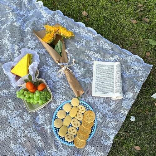 Ins Picnic Tablecloth Spring Outing Lawn Outdoor Floor Table Mat Machine Washable Portable Japanese Garden Placemat Coasters