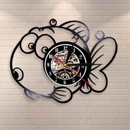 Nemo Clownfish Modern Decorative Clock Watch Sea Animals Lovers Gift Fish On The Wall Vinyl Record Home Decor Cartoon Wall Clock