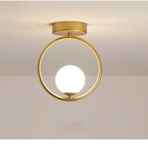 Modern LED Ceiling Lights Home Decor Gold Ring Lights Bedroom Hallway Living Room Lighting Fixutres Indoor Front Porch Lighting