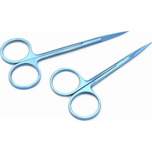 Titanium 11.5CM Straight/Curved Eye surgery suture scissors cut tissue scissors 40mm tips