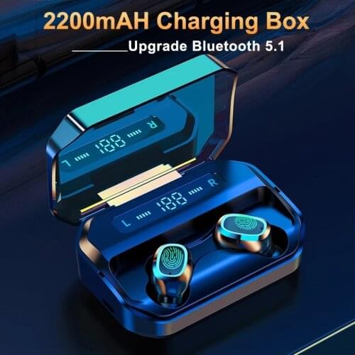 TWS Bluetooth 5.1 Earphones with Microphone Touch Control Wireless Headphones HIFI Mini In-ear Earbuds Sport Running Heasets