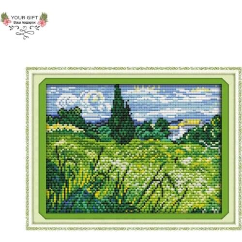 Your Gift F882 14CT 11CT Counted and Stamped Home Decor The Field Needlework Needlepoint Embroidery DIY Cross Stitch kits