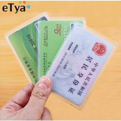 10pcs PVC Transparent Card Holder Protect Wallet Business Bank ID Credit Card Holder Clear Bus Card Cover Case Pouch Bag