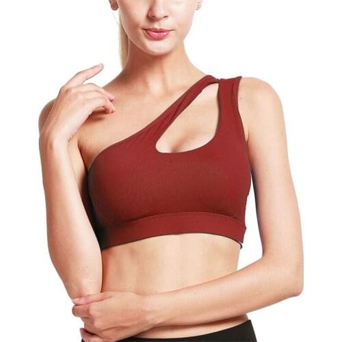 2021 New Womens Tank Tops Personality Oblique Shoulder Strap Sports Bra Dry Quick Running Fitness Bra Top Clothes