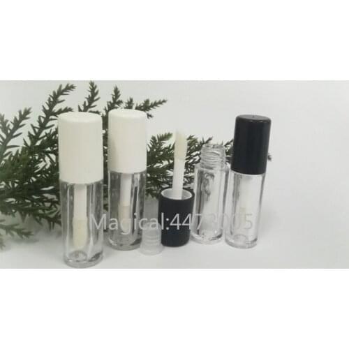 1/2/5/10PCS 0.8ML White Cap Empty Mini Lipgloss Tube, Small Liquid Lipstick Refillable Sample Bottle, Plastic Lipgloss Package