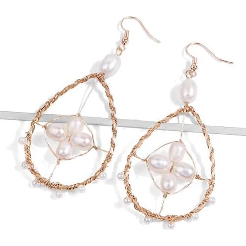 1 Pair Women Earrings Vintage Pearl Drop Earrings Dangle Earrings Pendant Earrings